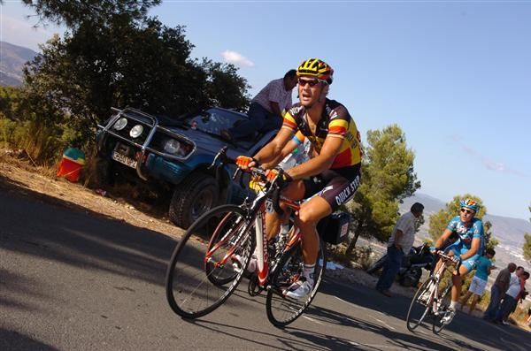 Tom Boonen (Quick Step) climbs during the ninth stage of the Vuelta a Espana