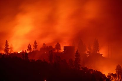 Flames in California from devastating wildfires