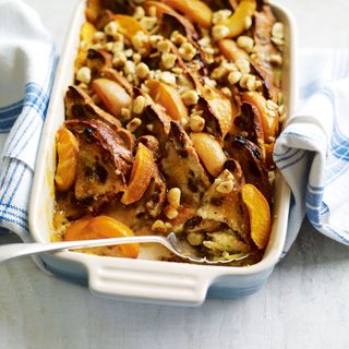 Fruit Bread and Butter Pudding with Apricot