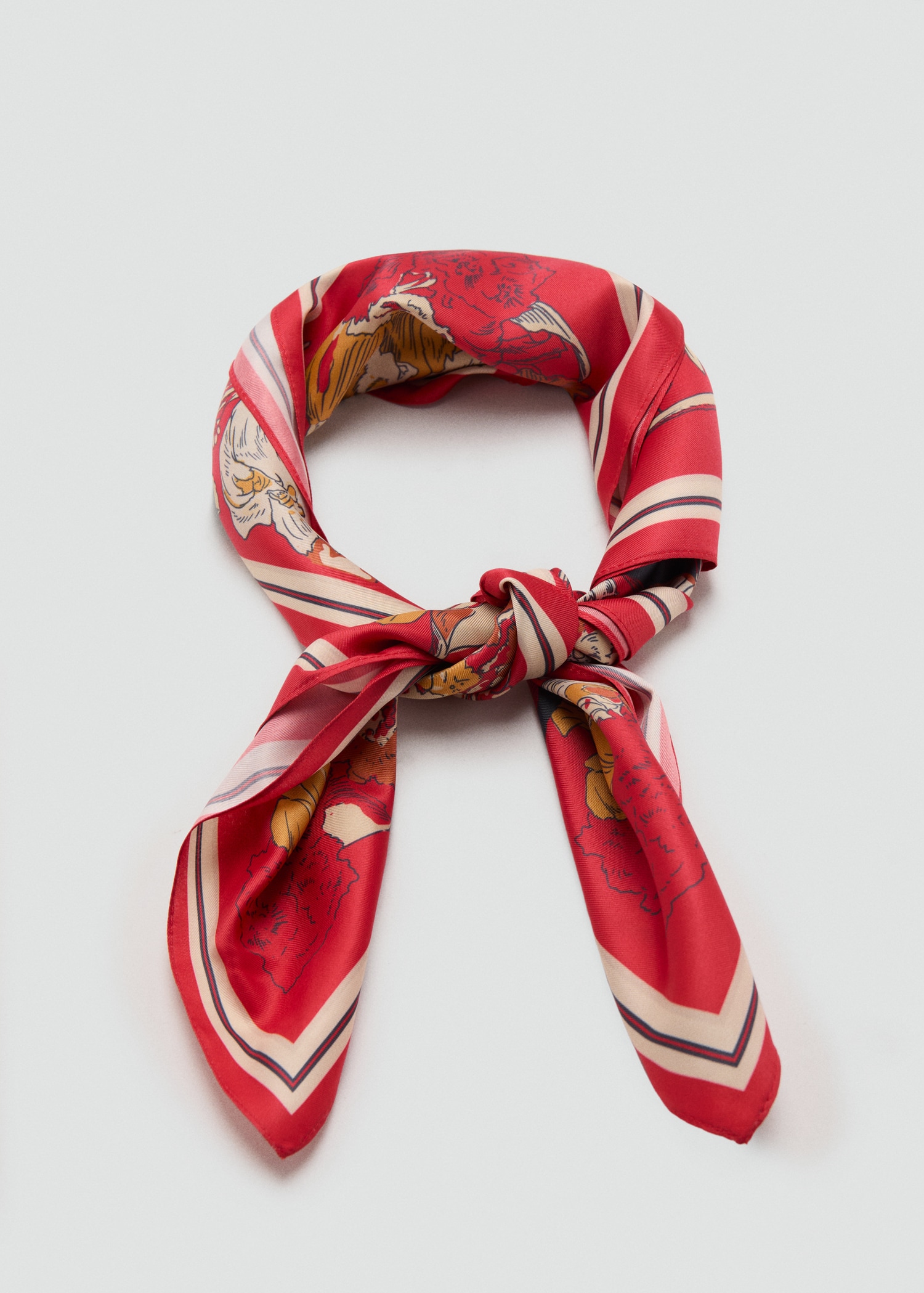 Floral Satin Scarf - Women | Mango United Kingdom