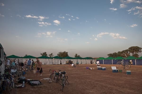 The tent village housed the Tour du Faso racers and entourage in Dori.