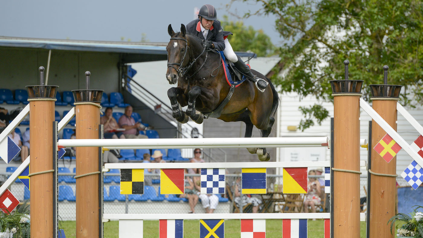 Showjumper Mark Edwards riding Tinkers Tale