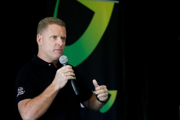 Shayne Bannon at the unveiling of the GreeEDGE team in Adelaide.