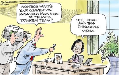 Political Cartoon U.S. Trump Susan Rice Unmasking Surveillance
