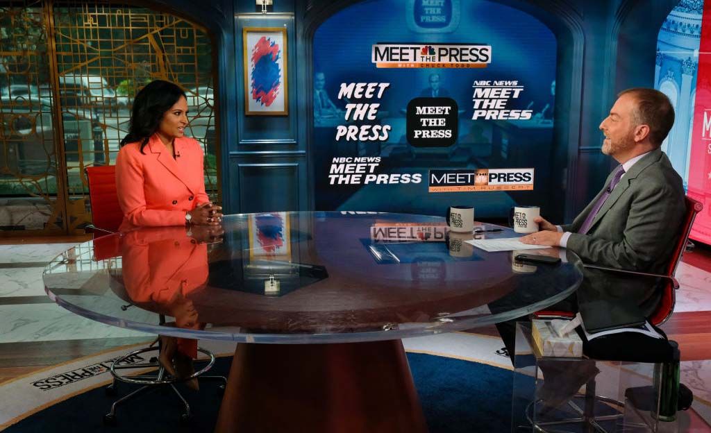 Kristin Welker and Chuck Todd on Todd&#039;s final episode of &#039;Meet the Press&#039;