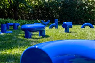 blue art installation by Objects of Common Interest