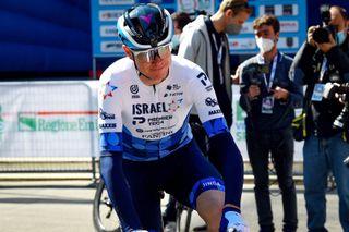 RICCIONE, ITALY - MARCH 22: Christopher Froome of United Kingdom and Team Israel - Premier Tech prior to the 36th Settimana Internazionale Coppi e Bartali 2022 - Stage 1 a 164,6km stage from Riccione to Riccione / #CoppieBartali / on March 22, 2022 in Riccione, Italy. (Photo by Dario Belingheri/Getty Images)