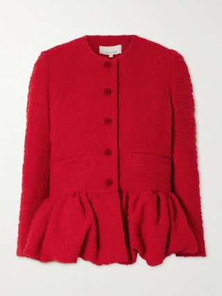 Wool-Blend Bouclé-Tweed Peplum Jacket