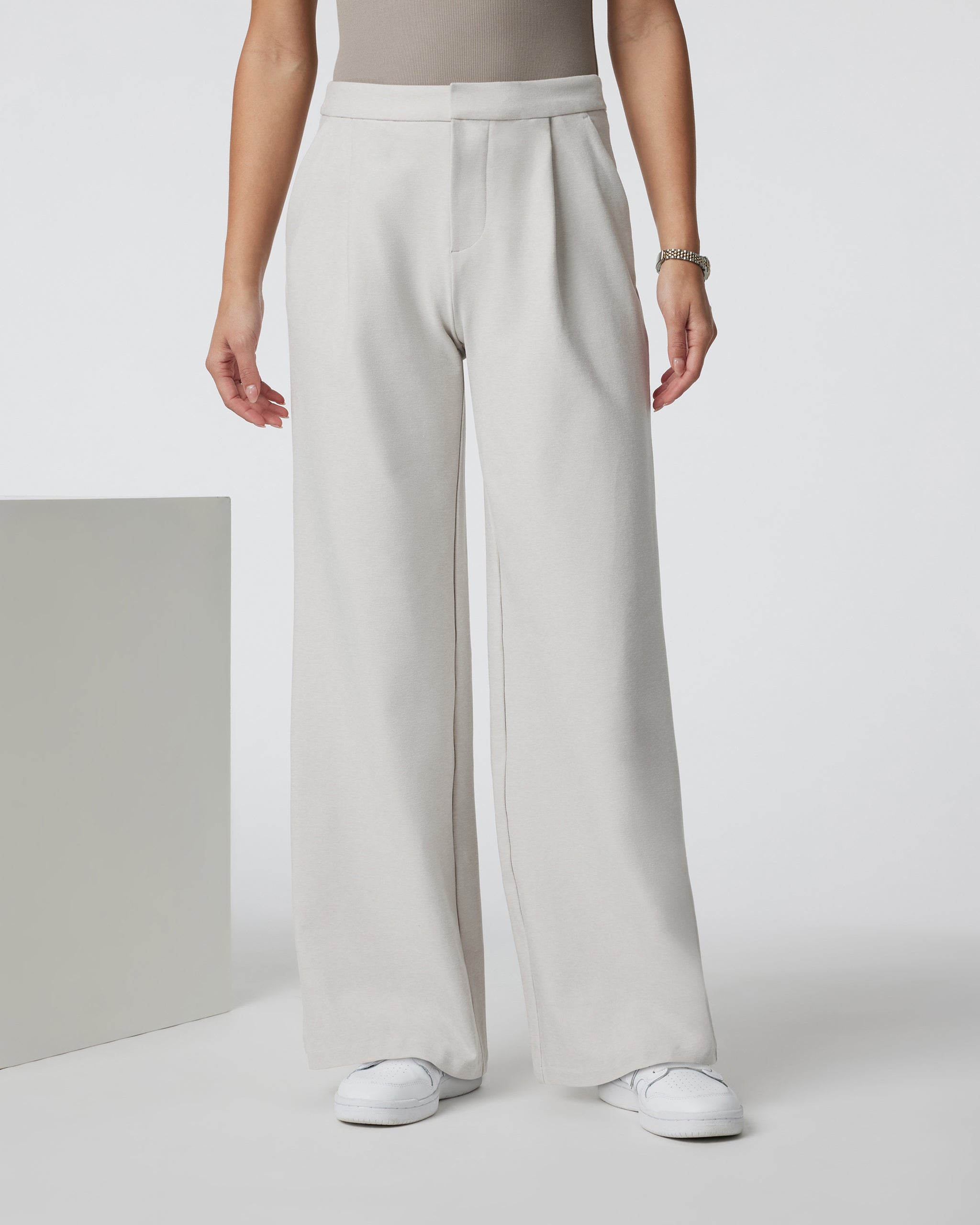 Elevation Trouser-Short - Ecru Heather - Xxs