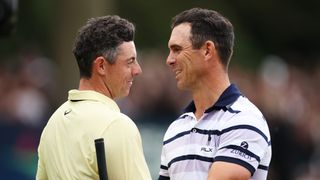 Rory McIlroy congratulates Billy Horschel after the BMW PGA Championship