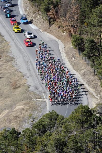 The peloton in action during stage 7 at Paris-Nice.