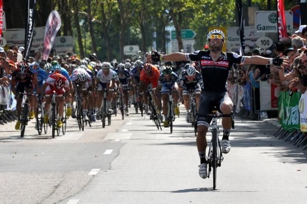 Davide Appollonio (Cervelo TestTeam) savours the moment of his first professional victory.