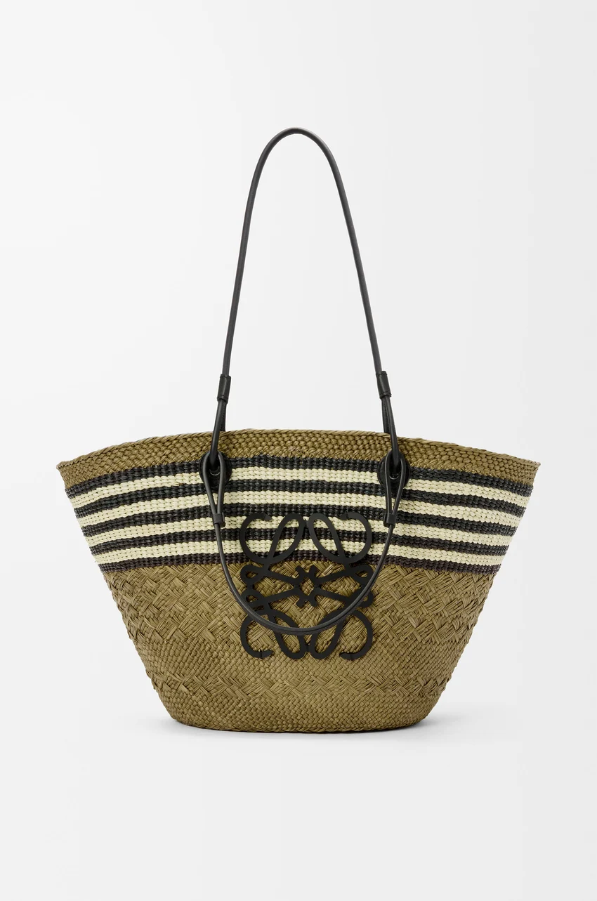 Loewe, Medium Anagram Basket in Iraca Palm and Calfskin