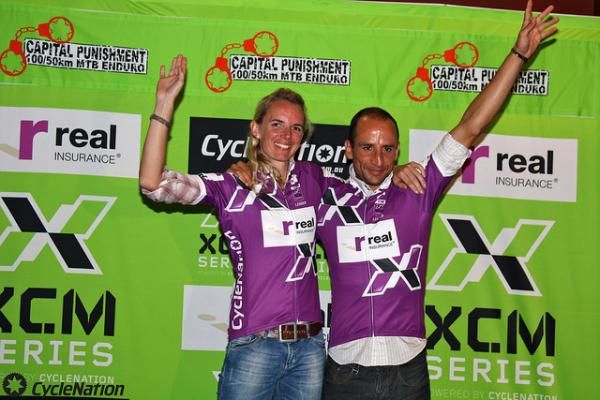 The Real Insurance XCM series leaders, clad in their leaders' jerseys.