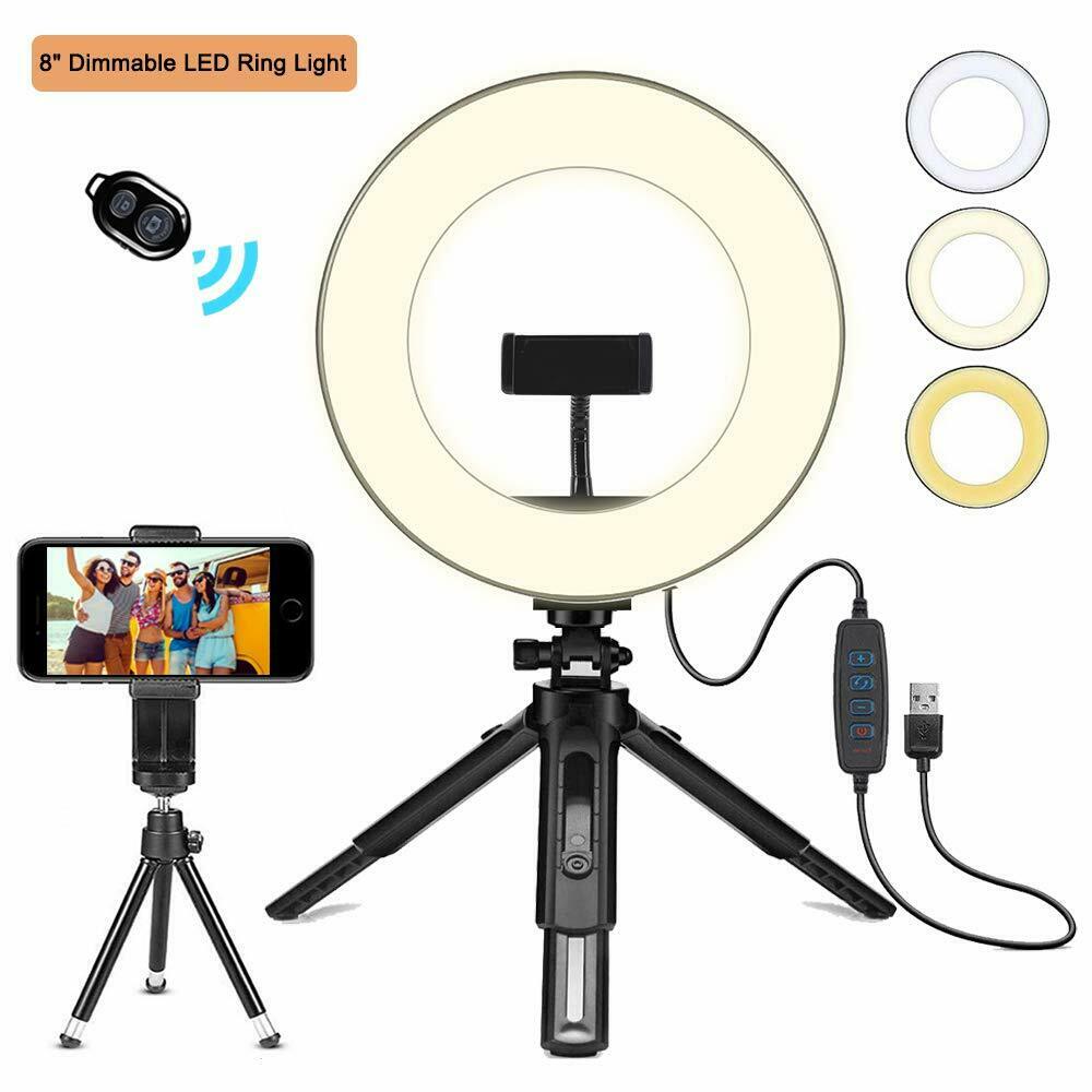 Creatck 8" LED Ring Light with Tripod Stand