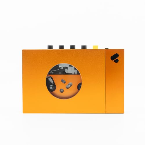 We Are Rewind Portable Cassette Player - Cassette Tape Recorder With Bluetooth Connection Speaker or Headphones, 3.5mm Audio Cable - (serge, Orange)