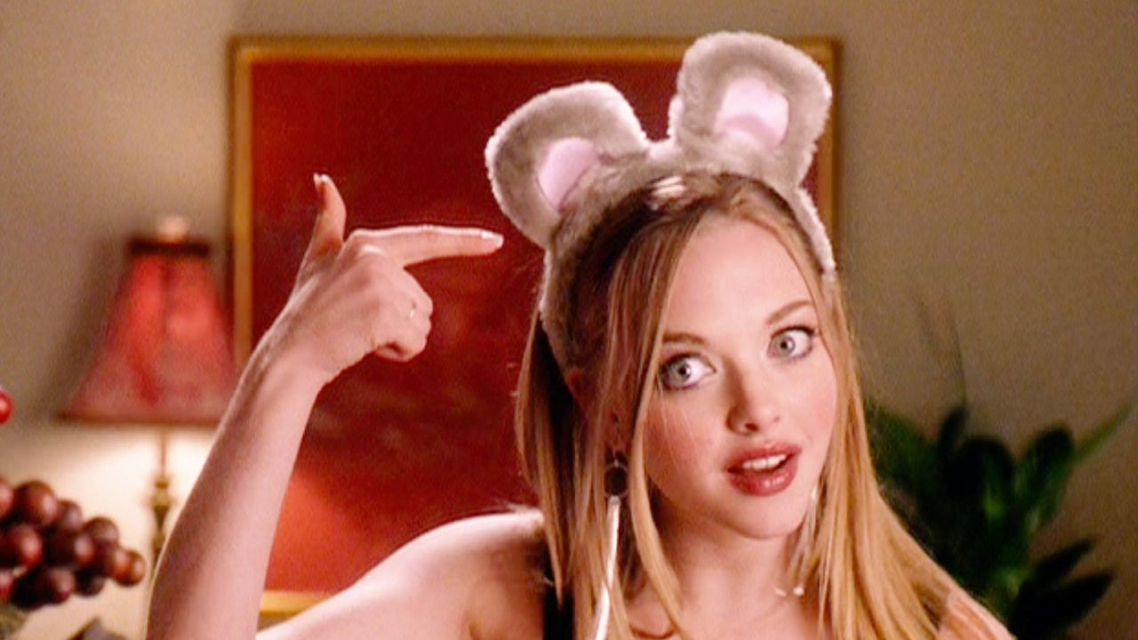 The movie &quot;Mean Girls&quot;, directed by Mark Waters. Seen here, Amanda Seyfried as Karen Smith wearing her Halloween costume. Pointing to the furry ears, she explains, &quot;I&#039;m a MOUSE. DUH.&quot; 