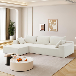 curved modular white couch