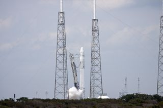 Smoke Billows From Falcon 9 Engines