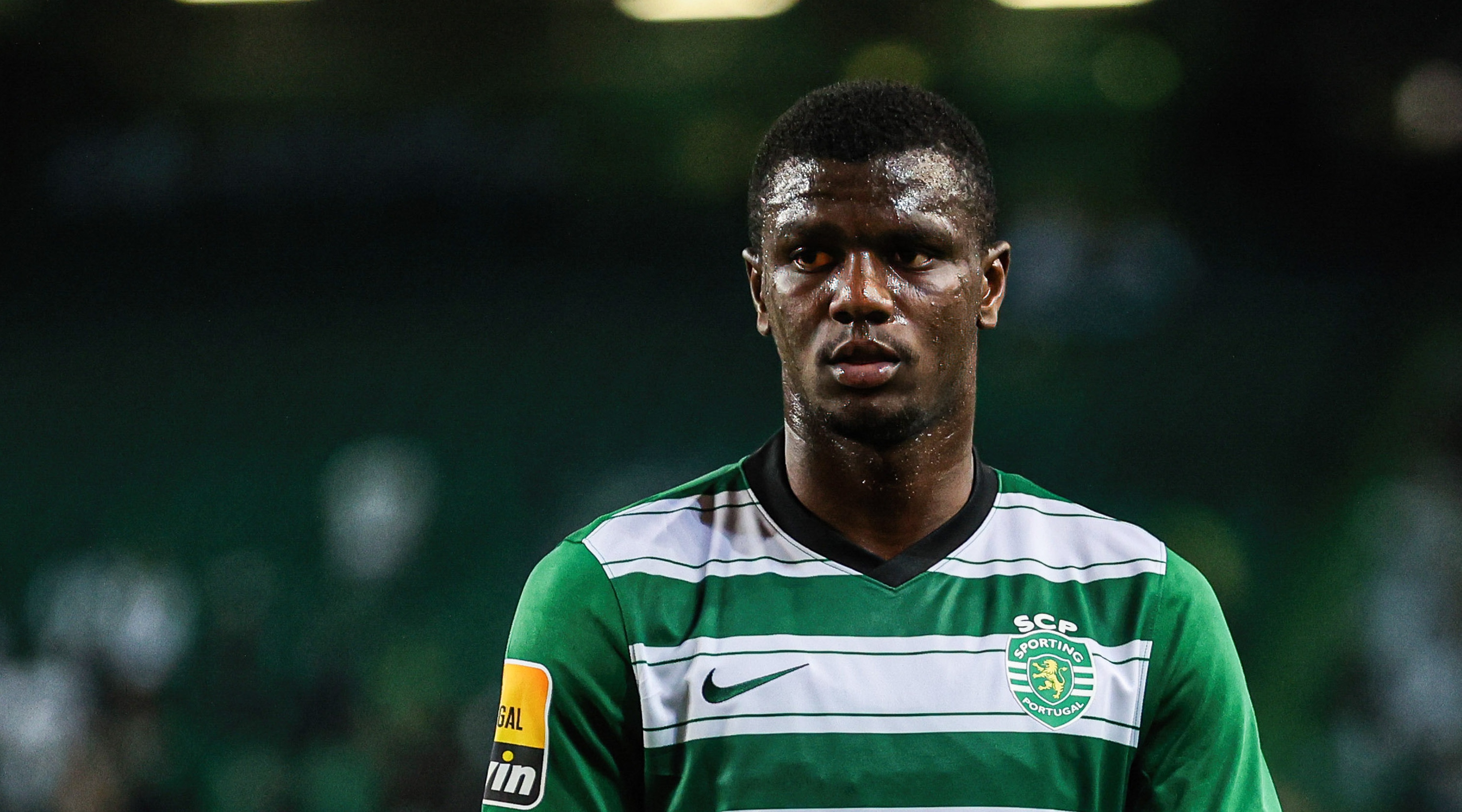 Sports Ousmane Diomande of Sporting CP considered for the length of the Liga Portugal BWIN match between Sporting CP and SL Benfica at José Alvalade Stadium.