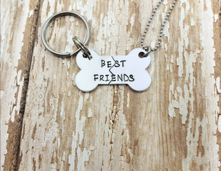 Best friends dog tag charm