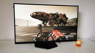 Alienware AW2724HF monitor with Starfield gameplay on screen