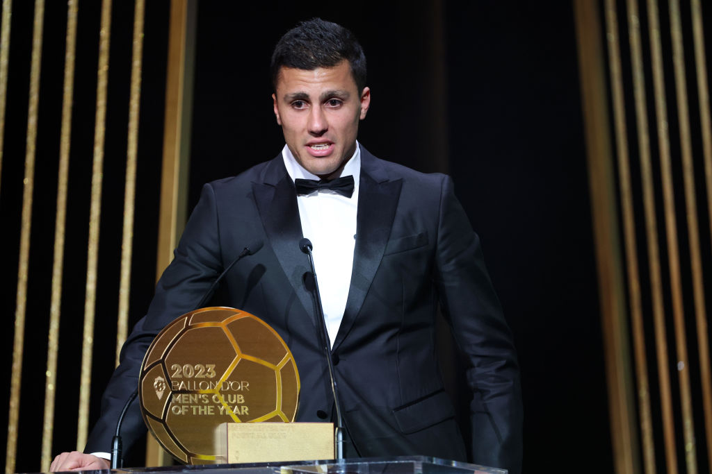 Rodrigo Hernández Cascante aka Rodri partecipa alla cerimonia del 67esimo Pallone d'Oro al Theatre Du Chatelet il 30 ottobre 2023 a Parigi, Francia.