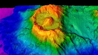 A 3D map of the caldera known as the 'Eye of Sauron'.