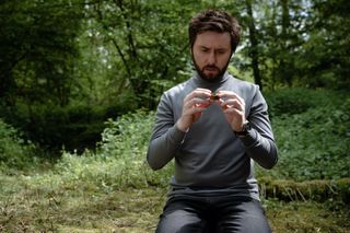 James Buckley as decidedly dodgy Ashely in Finders Keepers.