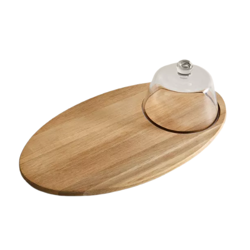 Wooden Tray With Dome