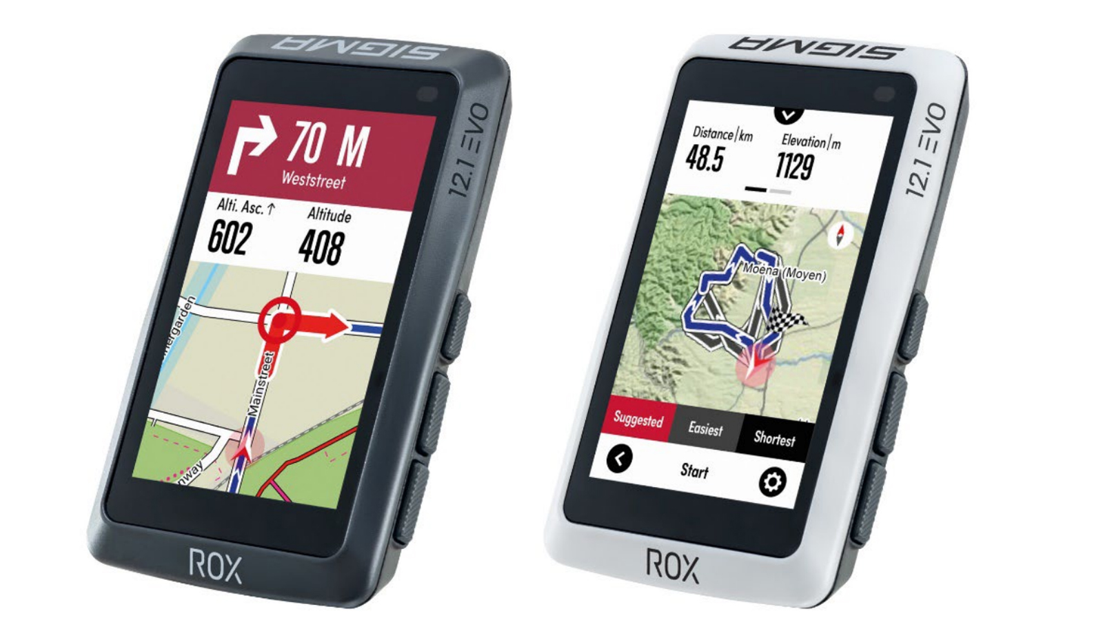 Sigma Sport GPS Compteur Vélo - ROX 12.1 EVO - Basic - blanc - BIKE24
