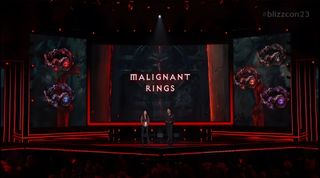 Blizzard announce Malignants Rings for Diablo 4 on stage at Blizzcon 2023
