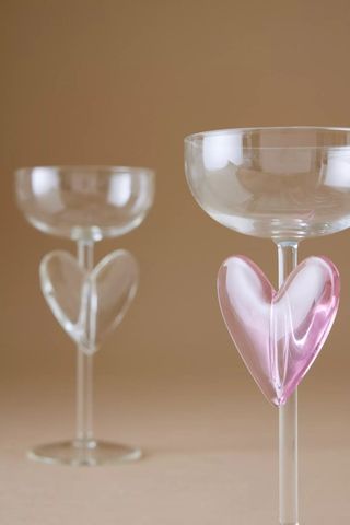 anthropologie heart champagne glasses