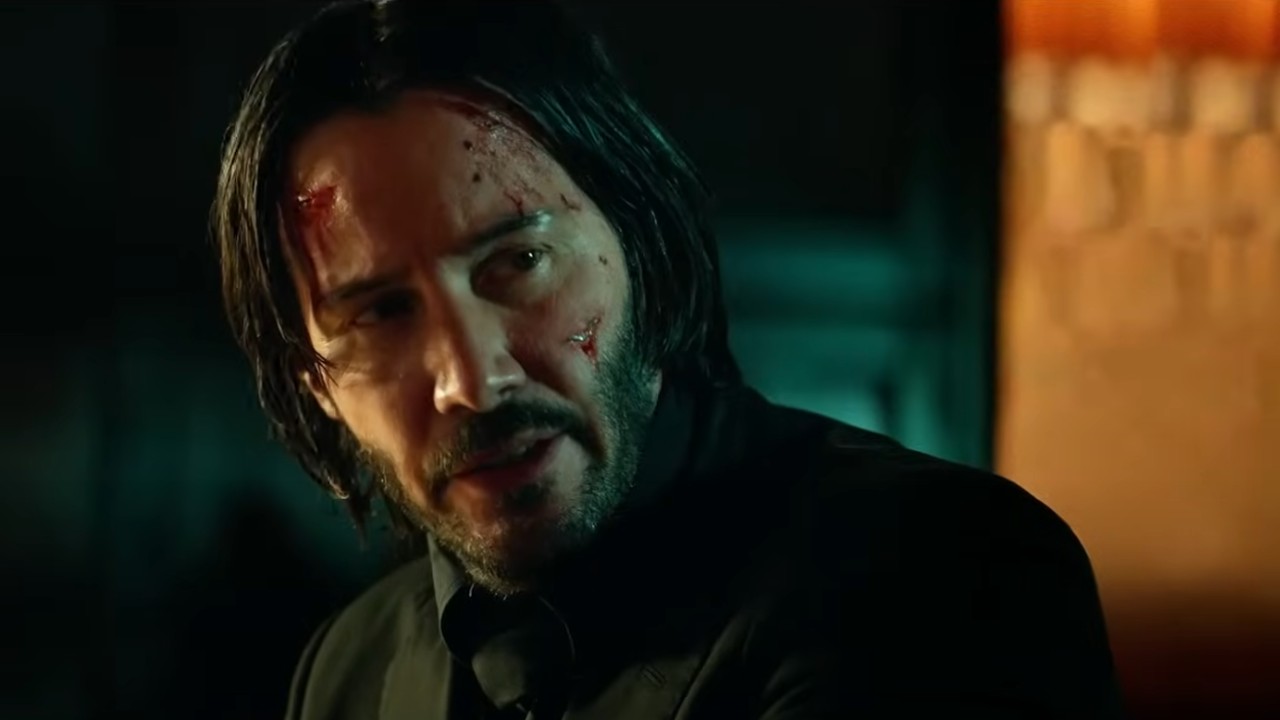 Keanu Reeves in John Wick: Chapter 2 looking a bit banged up.