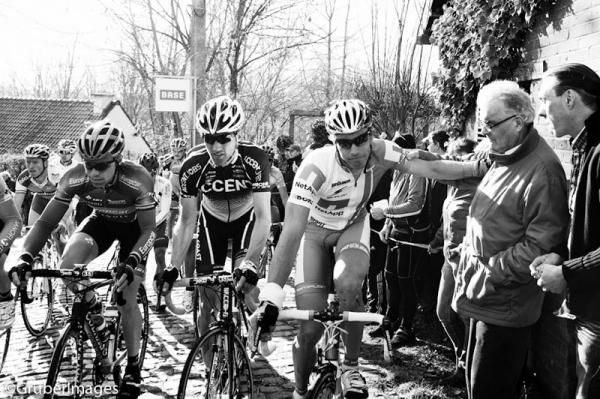 A Netapp rider gets some welcome support from the crowd