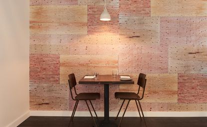 Round white pendant lighting, table, and chair in Alta, San Francisco, USA