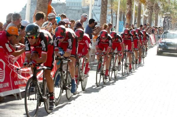 George Hincapie leads BMC in the team time trial.