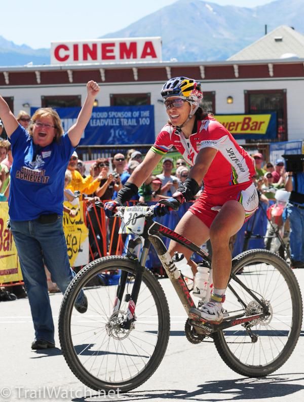 Rebecca Rusch (Specialized) taking the women's victory.