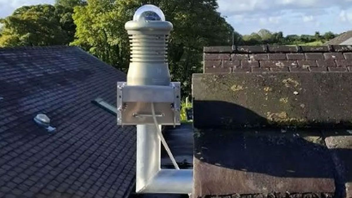 The special camera looking at the sky above Oriel Môn in Llangefni 