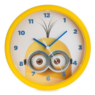yellow wall clock with minion