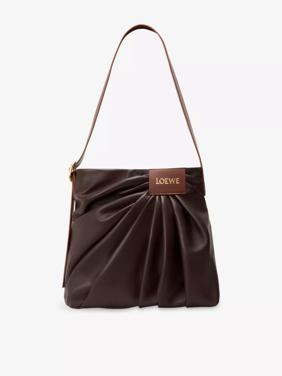 Draped Leather Tote Bag