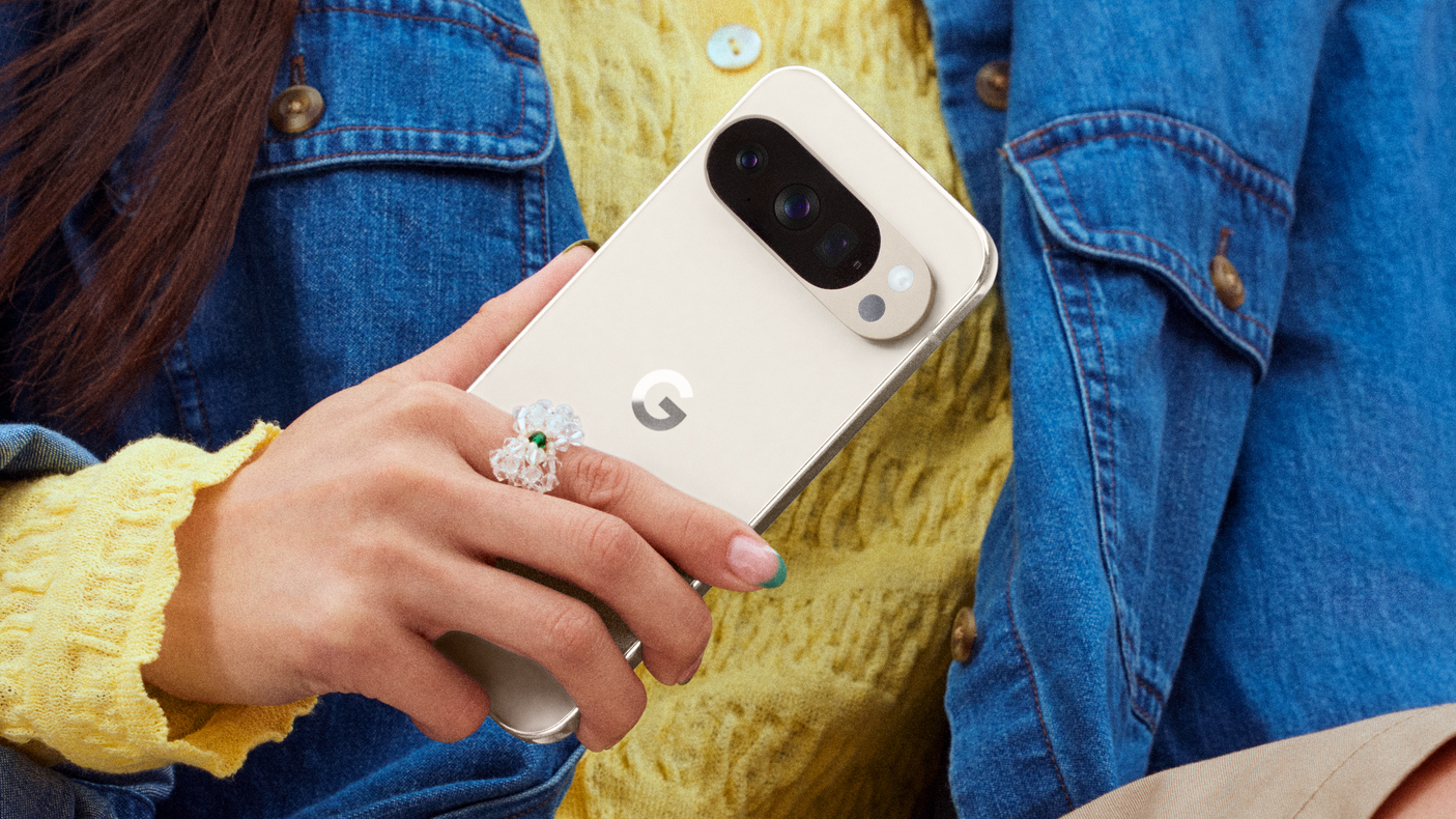 A hand holding the Google Pixel 10 Pro phone
