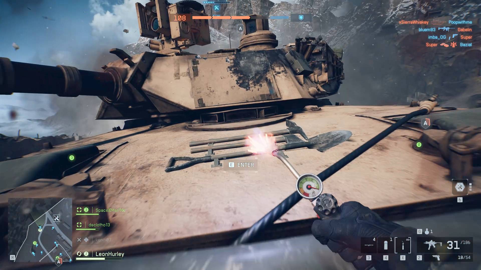 Repairing a tank in Battlefield 6