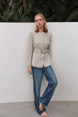 Belted Woven Jacket