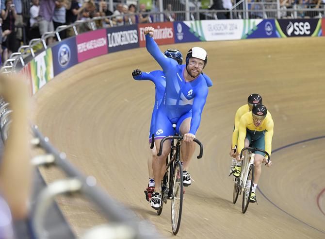 Men's Para-Sport Tandem Sprint. Scotland's Neil Fachie and Pilot Craig Mclean win gold against Australia's Kieran Modra and Pilot Jason Niblett