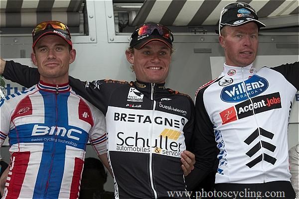 The podium at GP de Fourmies: Kristoff Alexander, Guillaume Blot and Stefan Van Dijk