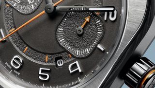 A close up look at the H08 Chronograph’s single monopusher