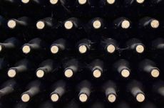 Wine bottle lying down