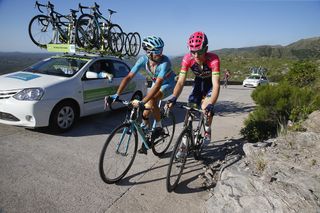 Vincenzo Nibali was dropped on the final climb of stage 4 at San Luis.
