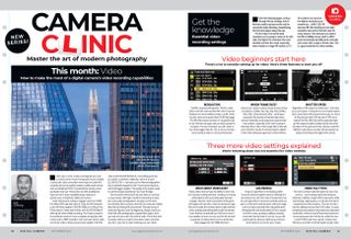 The first two pages of the Camera Clinic article, about shooting video on consumer digital cameras, in the September 2024 issue of Digital Camera magazine